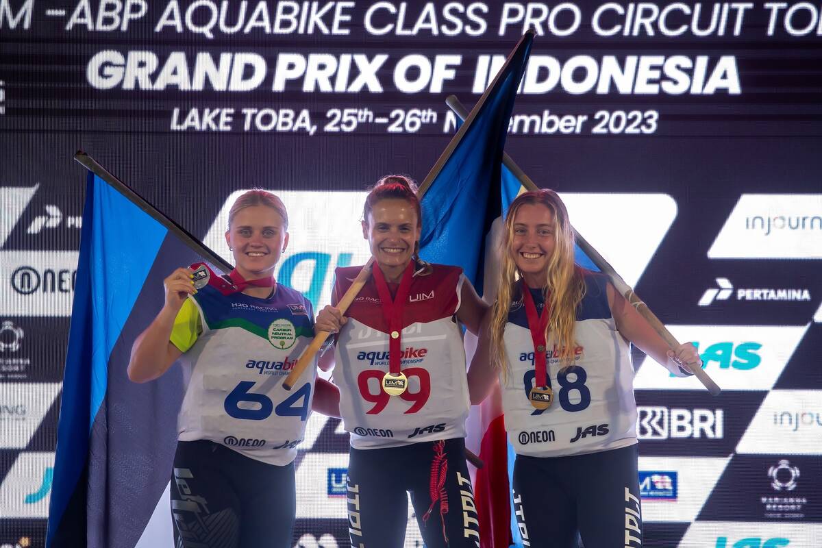 SKI Ladies GP1 pjedestaal Foto Simon Palfrader